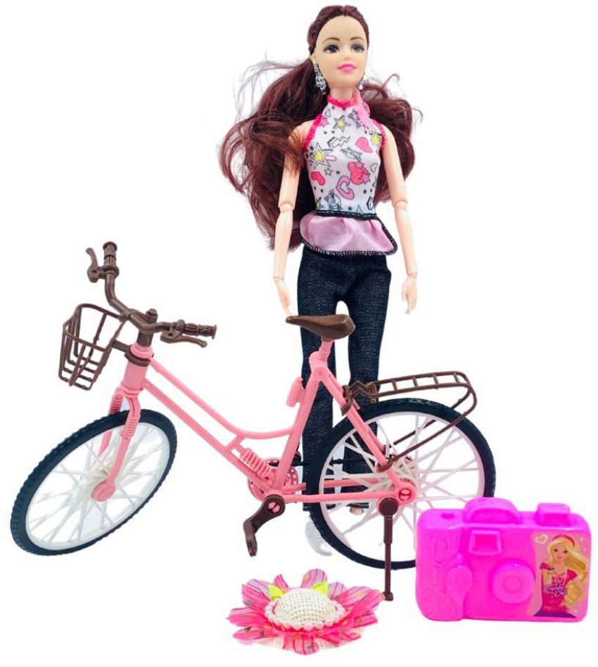 Barbie doll bicycle shop toy