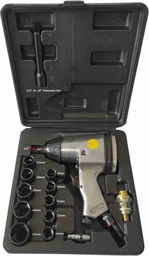 DUMDAAR 17PC set 1 2 Air Impact Wrench Kit Rattle for Gun Socket Tool Pneumatic Metric Pneumatic Impact Wrench Price in India Buy DUMDAAR 17PC set 1 2 Air Impact Wrench Kit Rattle for Gun
