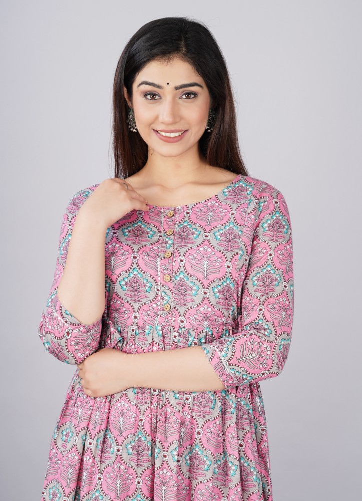 Radhe Fashion Women Floral Print Gown Kurta - Buy Radhe Fashion Women  Floral Print Gown Kurta Online at Best Prices in India