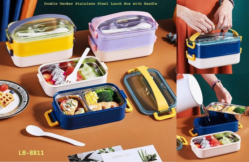Lufarp Lunch Bags for Office Women, Men, Kids Insulated  Travel Box Tiffin Storage Bag 2 Containers Lunch Box 