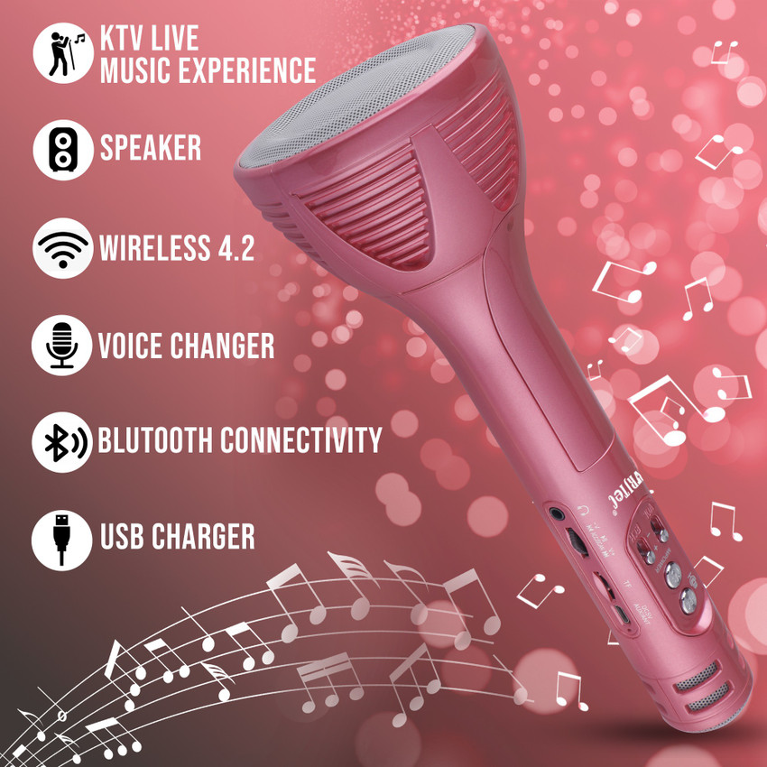 VRJTEC Karaoke Multipurpose Portable Wireless Mic With Inbuilt