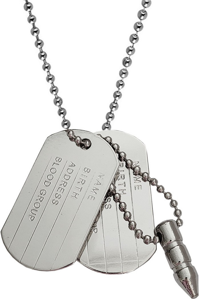 Shiv Jagdamba Military Army Name Locket Dog Tag Chain With Plain Dog Tag Pendant Sterling Silver Zinc Metal Pendant Price in India Buy Shiv Jagdamba Military Army Name Locket Dog Tag