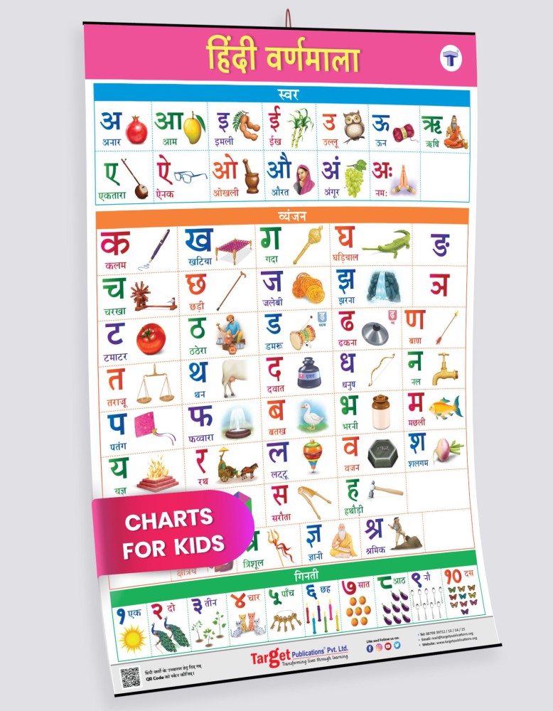 GO WOO Hindi Varnamala Educational Poster For Preschool, 54% OFF