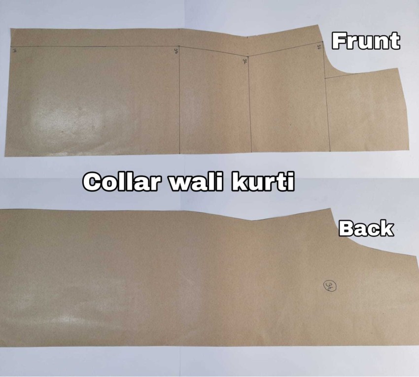 Latest Collar Neck Kurti Design with Button Patti Sleeve Cutting and  Stitching/Front Slit Kurti - YouTube
