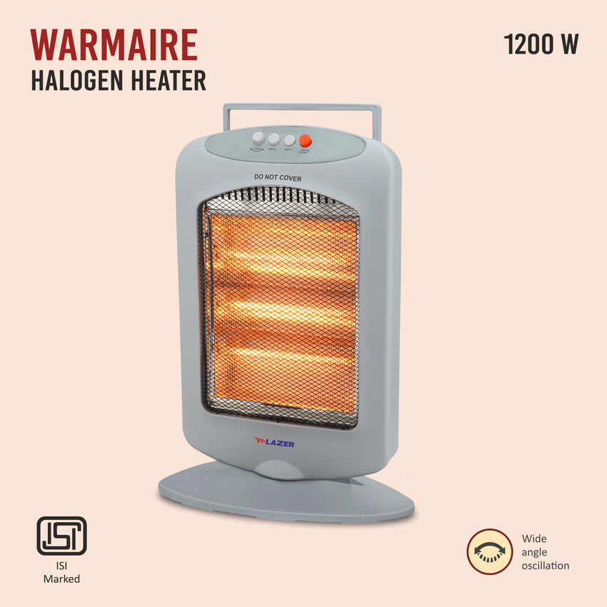 Lazer Warmaire, 1200 W Oscillation Halogen Room Heater Price in India - Buy  Lazer Warmaire, 1200 W Oscillation Halogen Room Heater online at  Flipkart.com