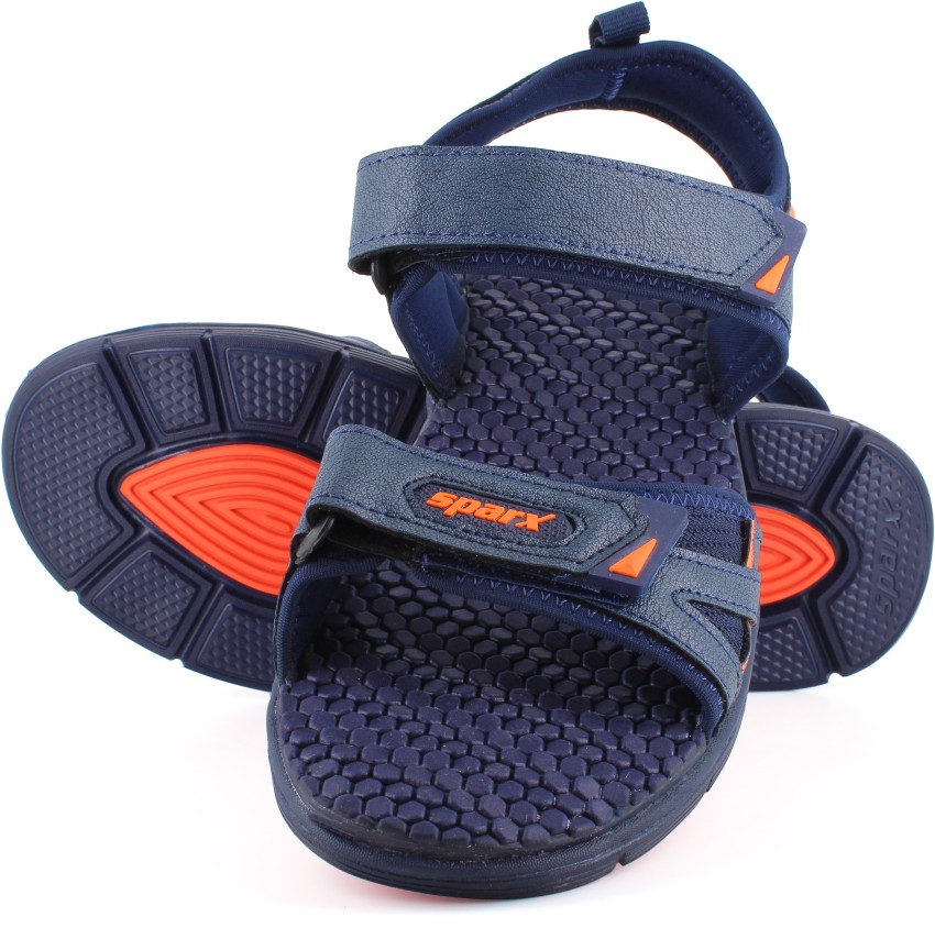 Sparx navy blue orange hot sale sandals