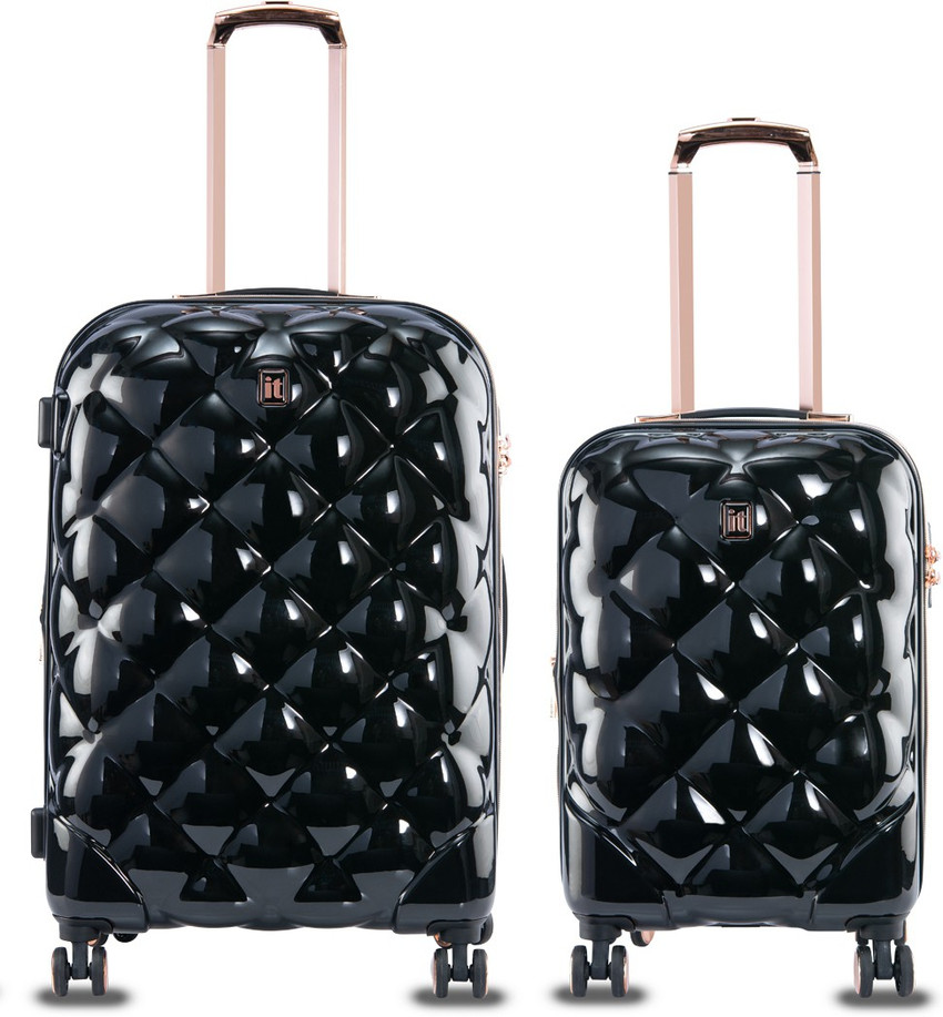 It Luggage St.Tropez Deux Expandable Check in Suitcase 8 Wheels 24 inch Black Price in India Flipkart