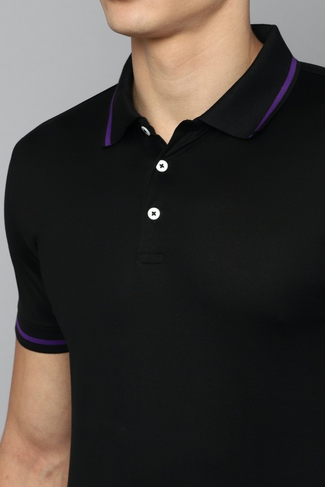 LOUIS PHILIPPE Solid Men Polo Neck Purple T-Shirt