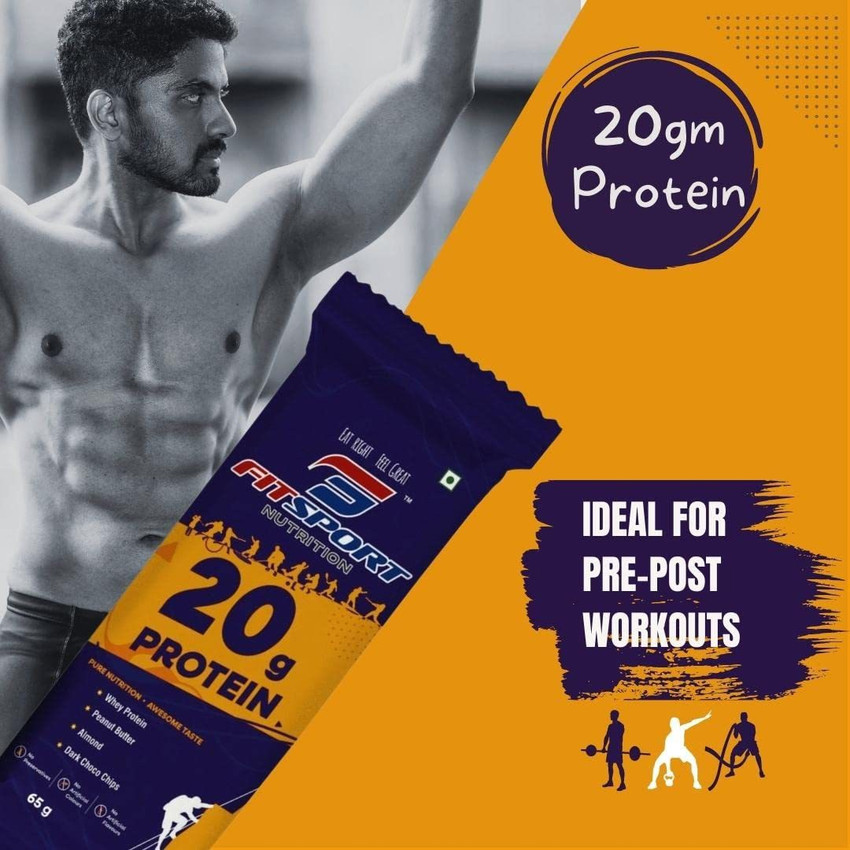 FITSPORT 20g Protein Bar Healthy Breakfast Snack Pre Post Workout Protein Bars Price in India Buy FITSPORT 20g Protein Bar Healthy Breakfast Snack Pre Post Workout Protein Bars online at Flipkart