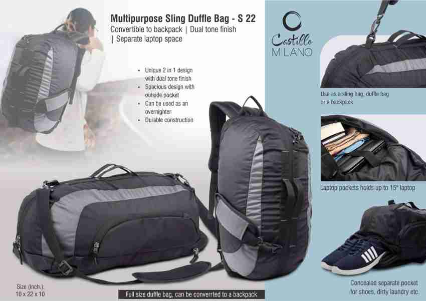 GiftsCreations Multipurpose Sling Duffle Bag Convertible To Backpack Laptop Space 1.5 L Laptop Backpack Gray Price in India Flipkart