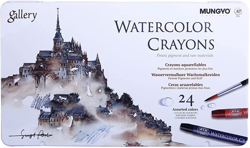 Mungyo Watercolour Crayons (Set of 12 in Tin box) 