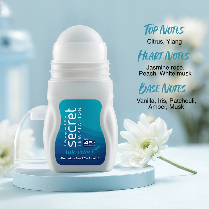 secret temptation Talc Effect Roll on Deodorant Roll on For Women