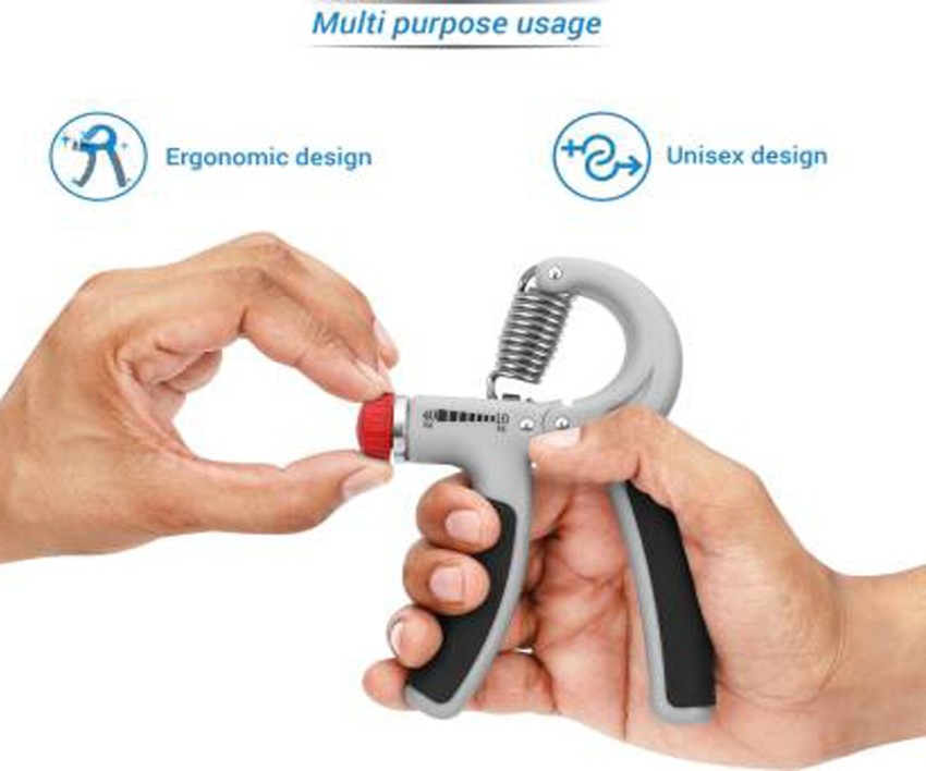 Adjustable Black/Gray Hand Grip (10kg - 40kg) Finger Excerciser, Hand  Gripper