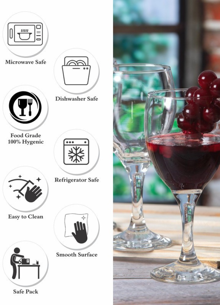 Crystal Red Wine Glass Transparent Set Of 6 300 ml