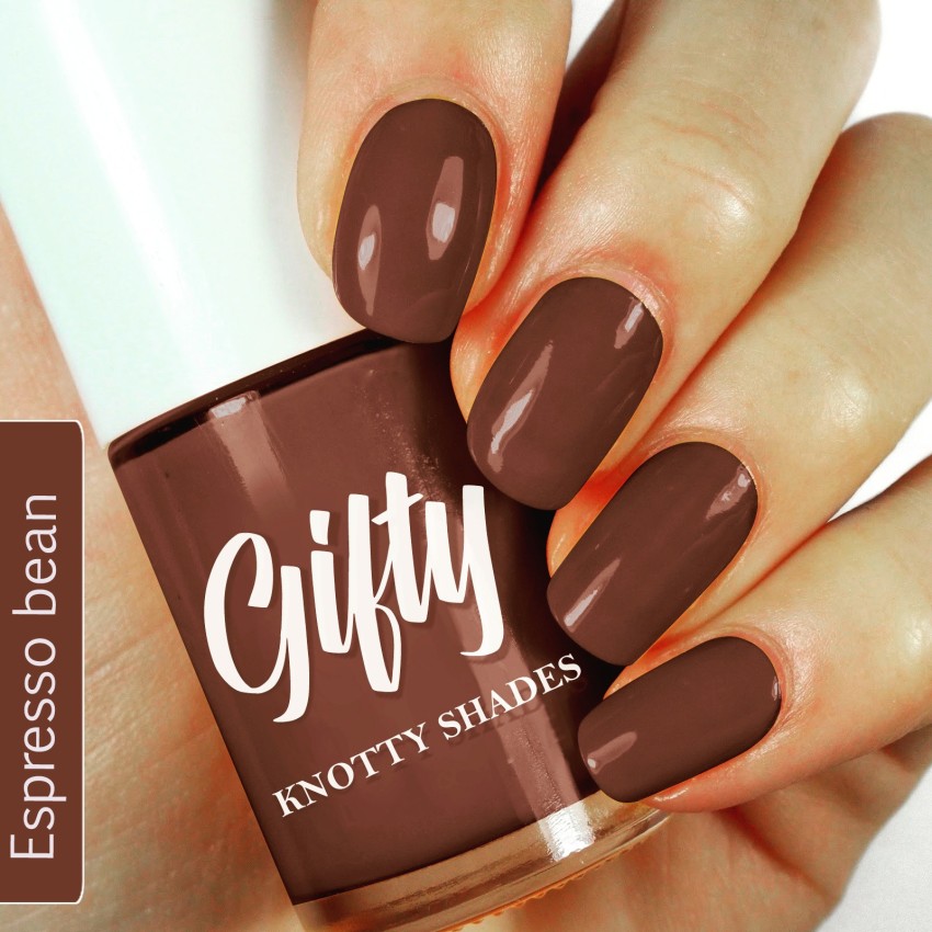 Brown Nail Polish on the Nails. Stock Image - Image of acrylic, chocolate:  63786171