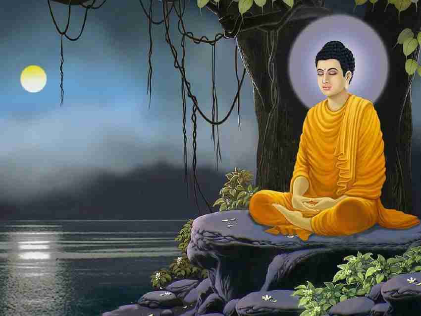 Lord Gautam Buddha Poster Multi Color Photo Paper Print Poster