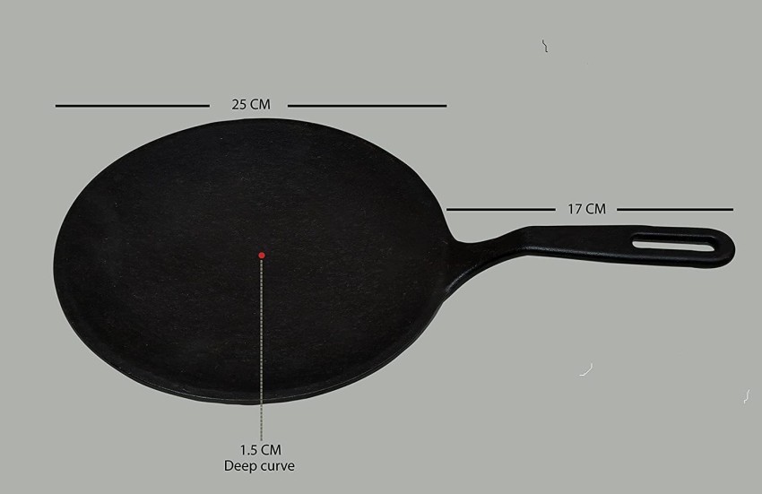 Cast Iron Tawa for Dosa, Roti Tawa, Concave, Curved