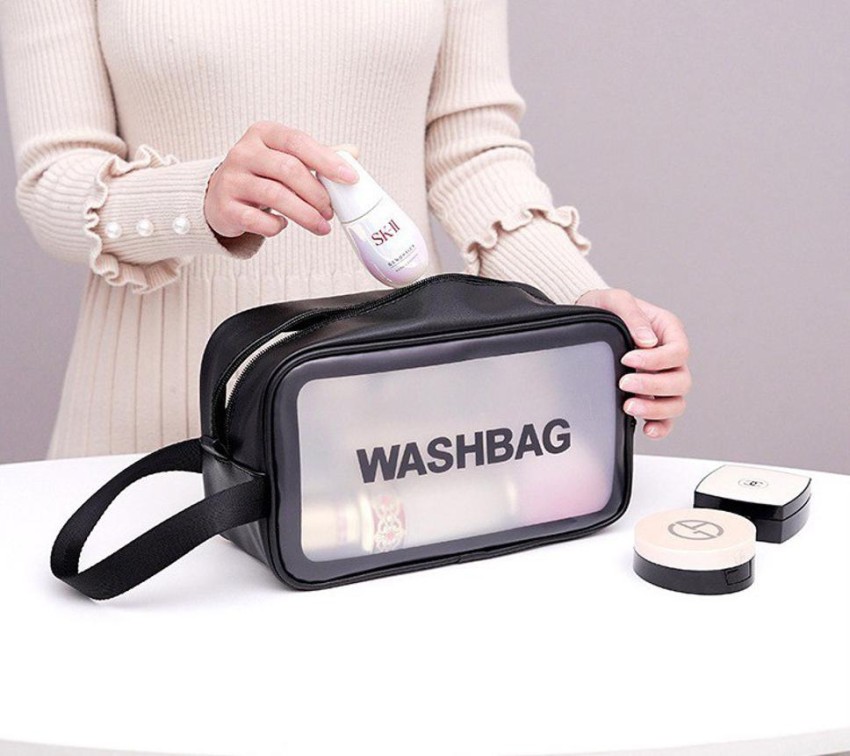 Trendegic Zipper Cosmetic 2 PCS Travel Toiletry Makeup Wash Bag