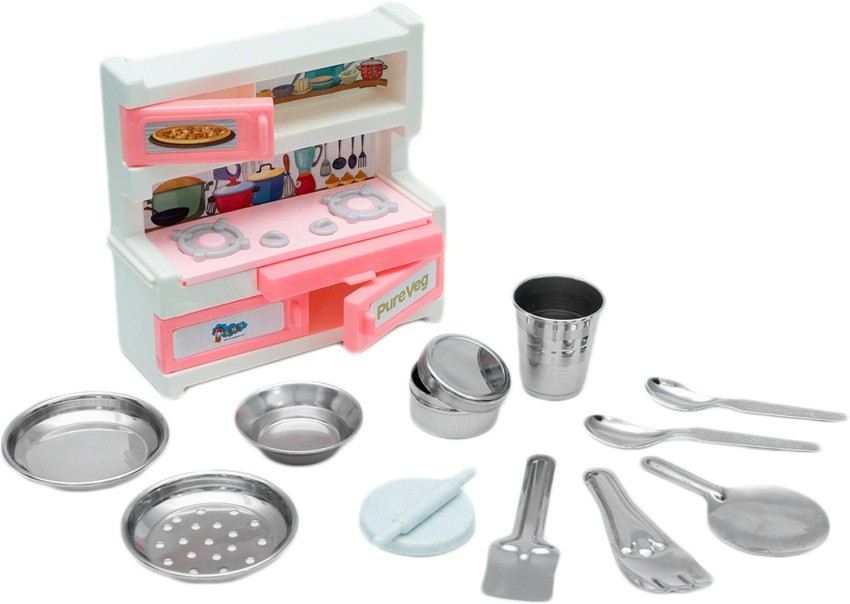 13Pcs Kitchen Toy Set Children's Kitchen Cookware Tableware