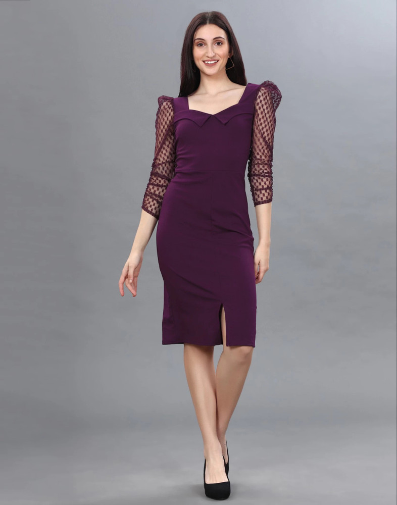IUGA Women Bodycon Purple Dress Buy IUGA Women Bodycon Purple Dress Online at Best Prices in India Flipkart