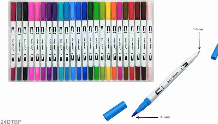 BRIZEM Dual Tip brush Pens, Dual Art Marker Pen For