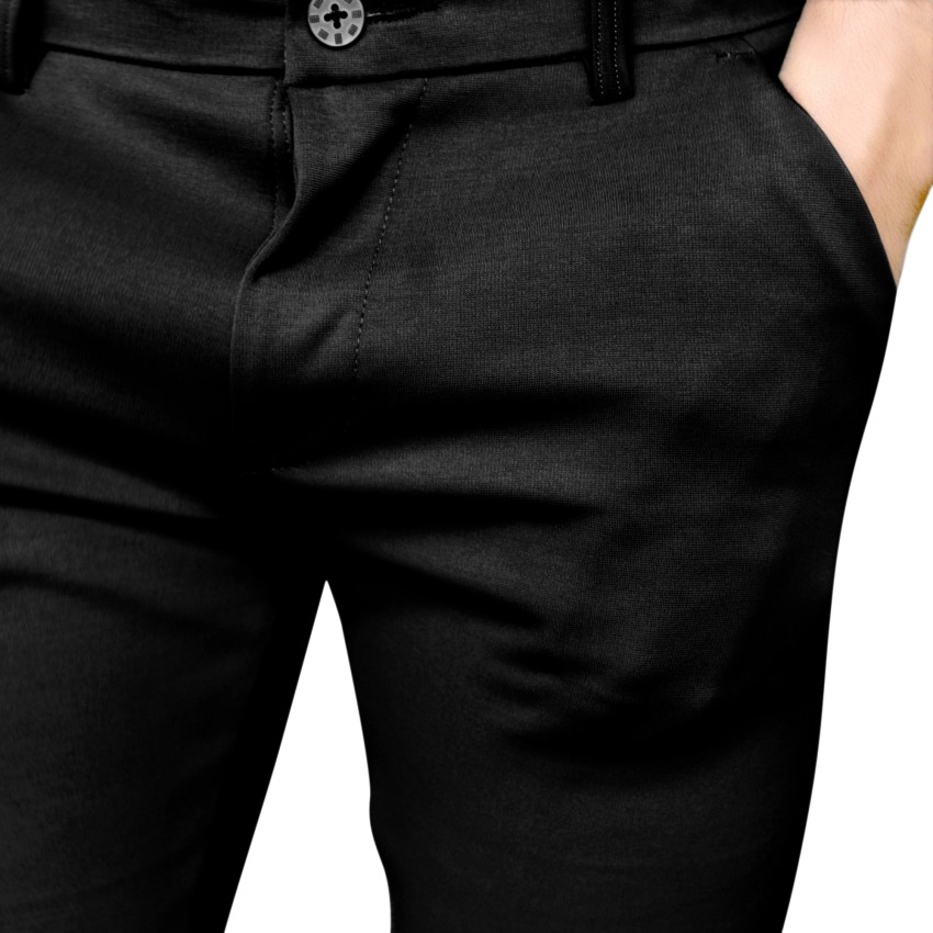 Buy Hiltl Men Black Solid SlimFit Trousers for Men Online  The Collective