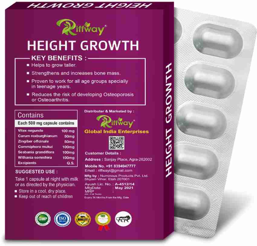 Riffway Height Growth Capsule Helps To Speed Up Grow Taller In All