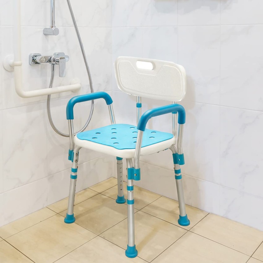 VEVOR Shower Chair with Padded Arms with Suction Feet Adjustable Height for  Elderly 400 lbs. EVA 15.7 in. White Free-standing LYYFXLHJPESDDQG3MV0 - The  Home Depot