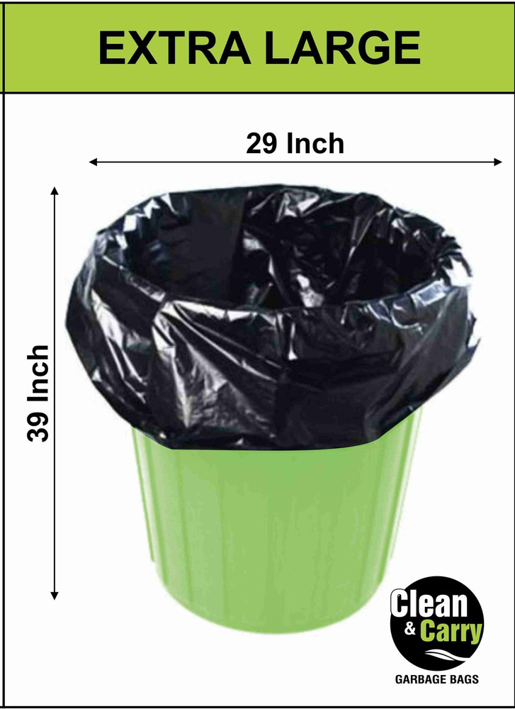 Clean Carry Plastic garbage Bags for house Office Malls 29 x 39 inch 40 bags XL 90 110 L Garbage Bag Pack Of 40 Price in India Buy Clean Carry