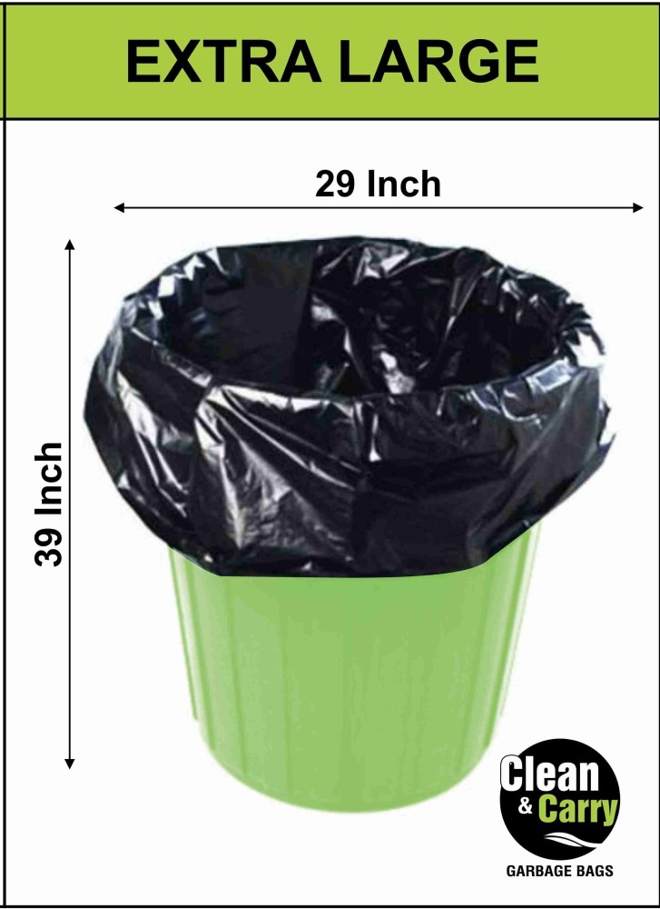 Buy Clean India - 29X39 (XL), 30 pcs (Pack of 3 X 10 Pcs), Extra Large Garbage  Bag Dustbin Bags, 73 X 99cm (Black)