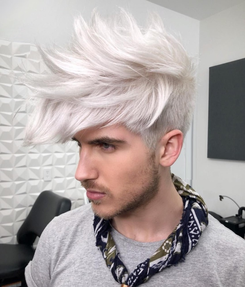 silver white hair men