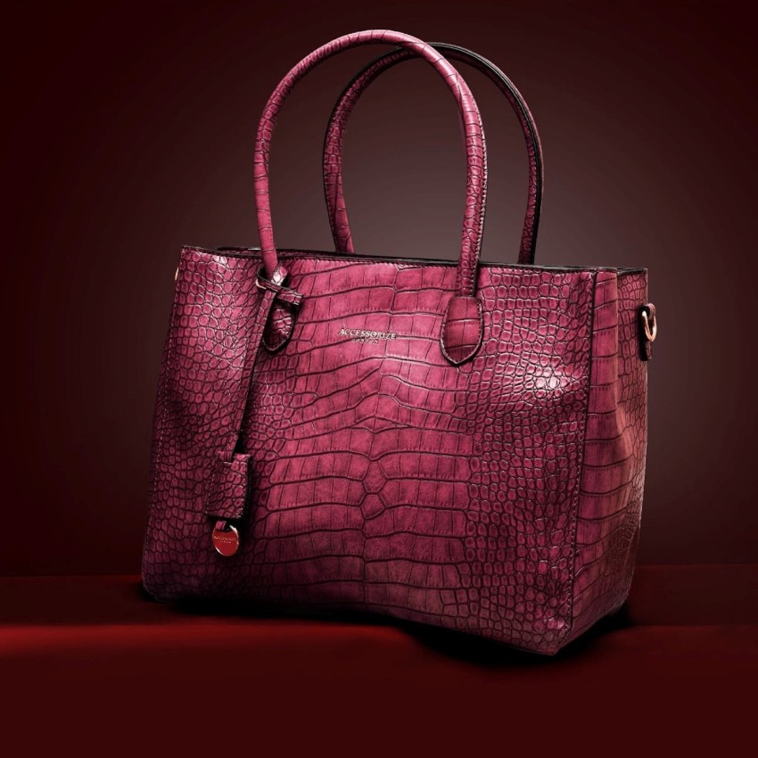 ACCESSORIZE LONDON Women's Faux Leather Red Beetel Croc  Handheld Bag Shoulder Bag - Shoulder Bag