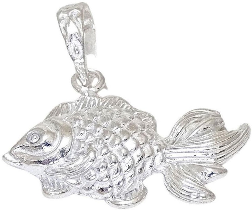 Sahiba Gems Chandi Silver Fish Pendant Locket Charm Sterling Silver Locket