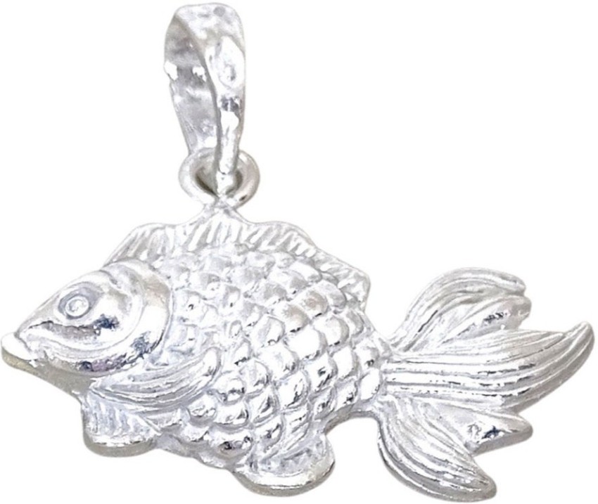 Sahiba Gems Chandi Silver Fish Pendant Locket Charm Sterling Silver Locket