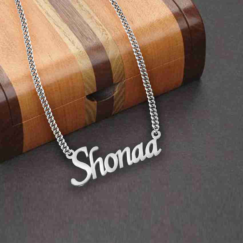 MEENAZ Shonaa Name Letter Locket Chain Necklace For girlfriend