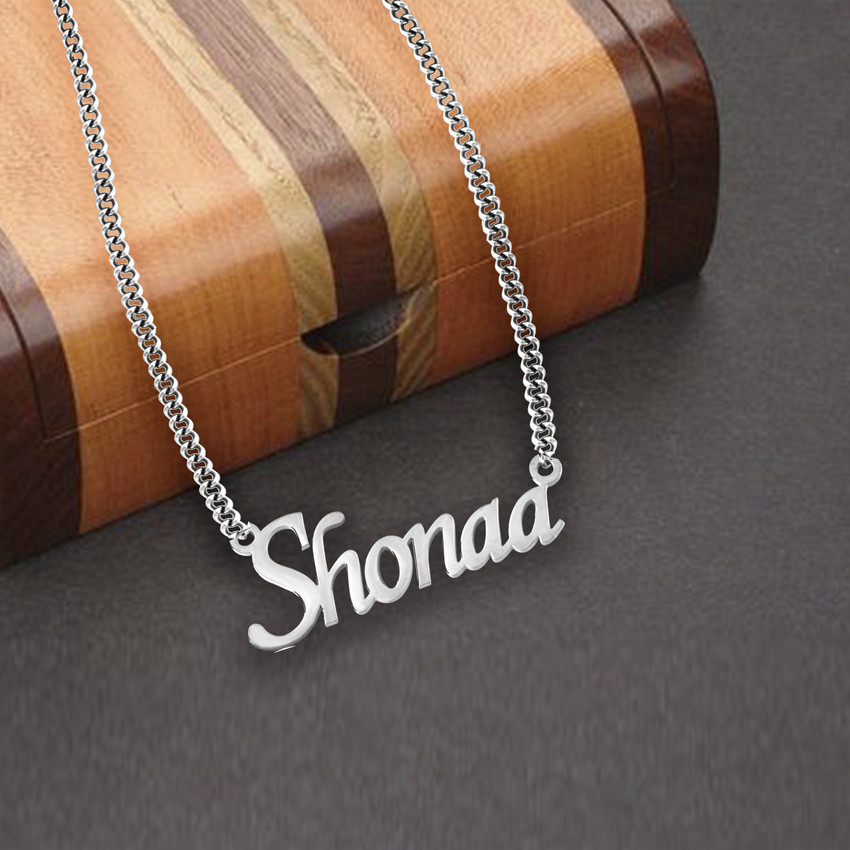 MEENAZ Shonaa Name Letter Locket Chain Necklace For girlfriend boyfriend boy girl Brass Copper Sterling Silver Steel Stainless Steel Metal Alloy Pendant Price in India Buy MEENAZ Shonaa Name Letter Lo...