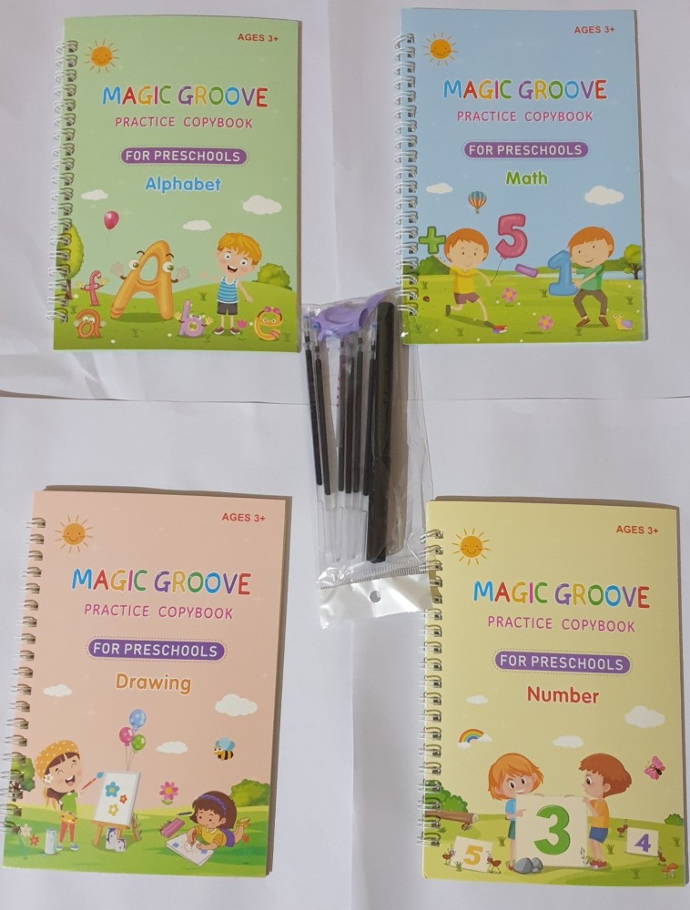 Magic Groove , (4 BOOK + 10 REFILL) Number Tracing Book For Preschoolers  With Pen: Buy Magic Groove , (4 BOOK + 10 REFILL) Number Tracing Book For  Preschoolers With Pen by