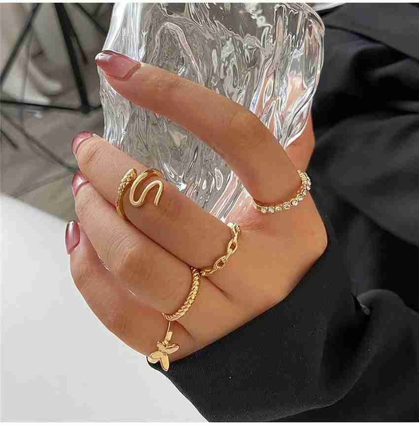 Gold chain sales ring design
