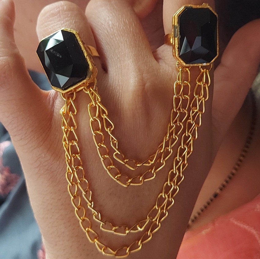 Gold chain rings hot sale for fingers