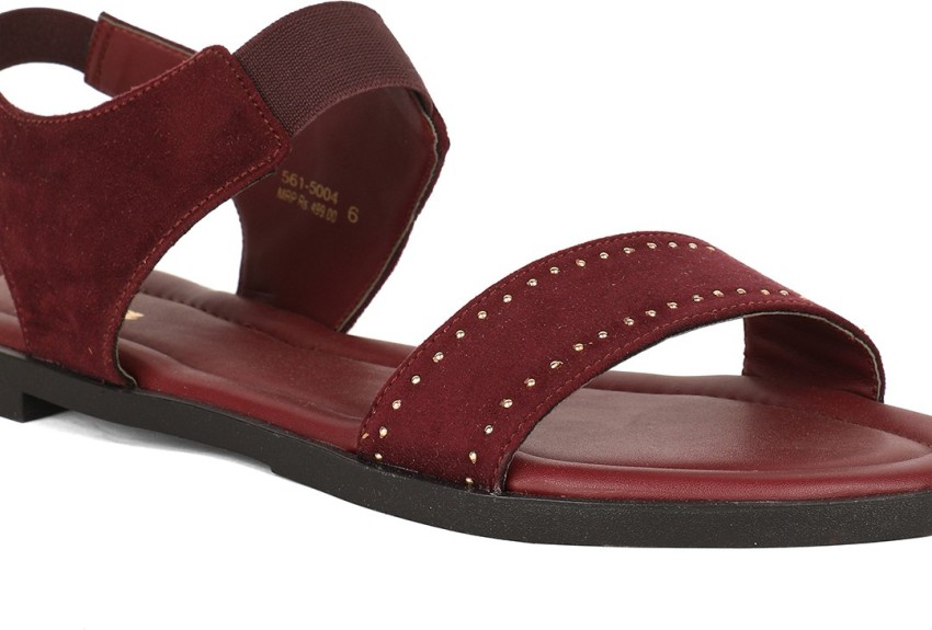 Maroon hot sale flat sandals