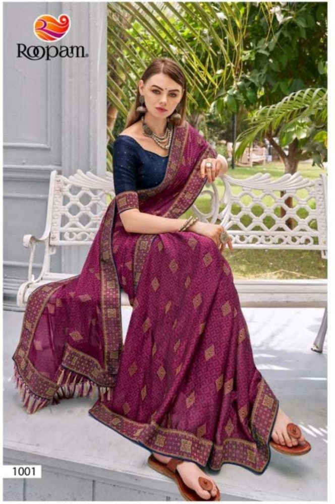 Pure Tussar Assam Silk Saree with Royal Blue Thread Work (Fixed Border) -  Mayuri Silk Palace - 3720065