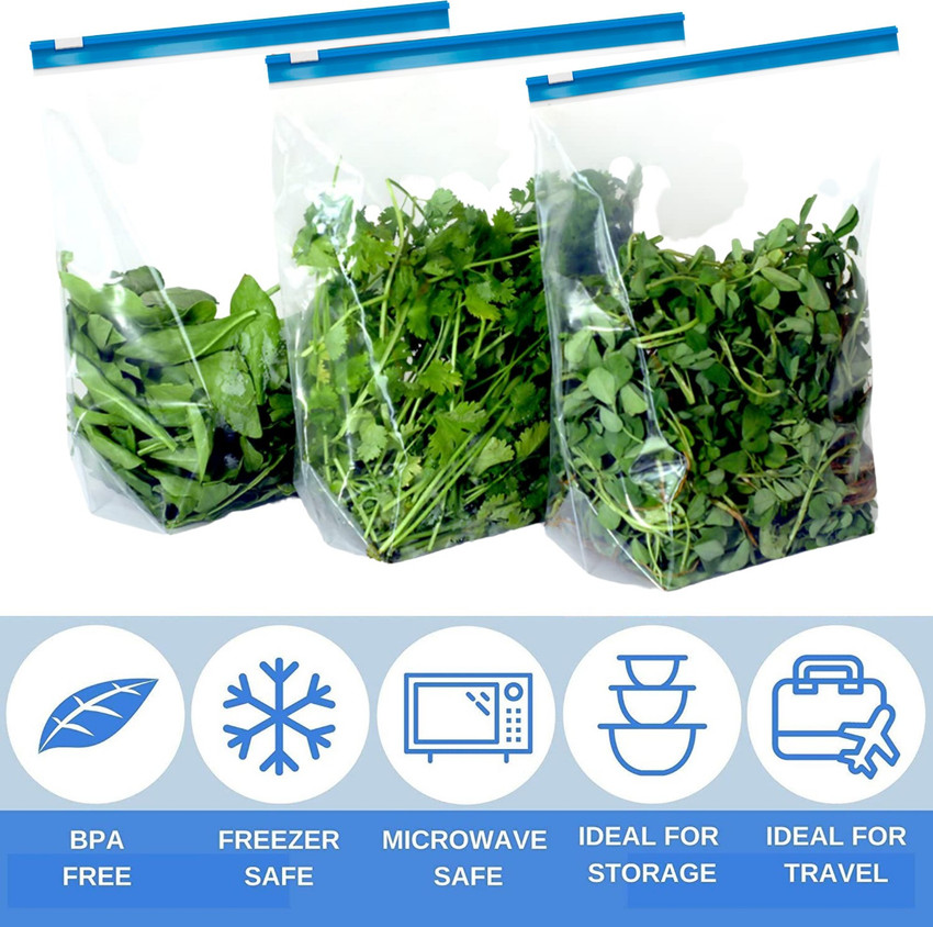 Fresh Zipper Multi Purpose Storage Slider Bags Size Large 10