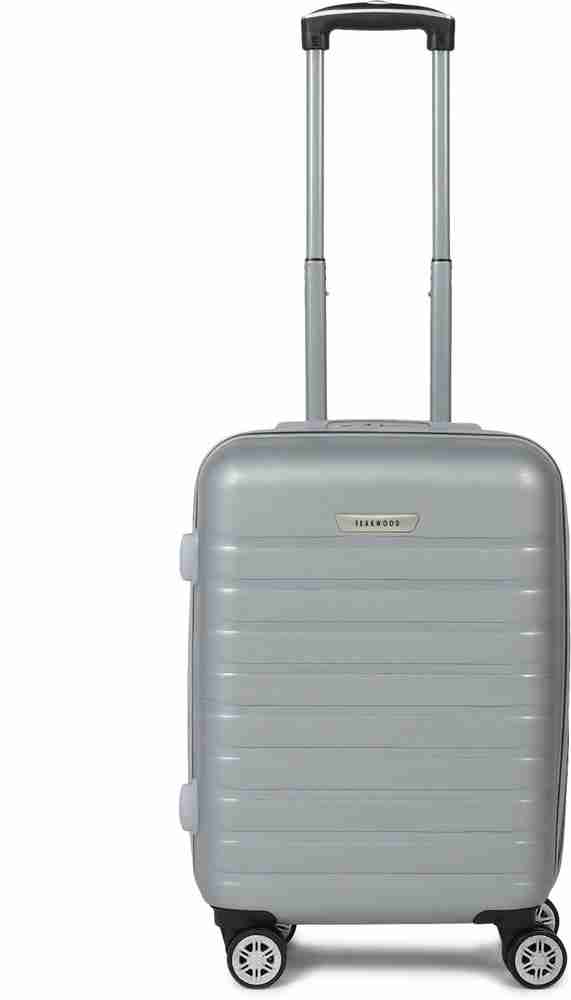 Teakwood Leathers Unisex Silver Textured Hard Sided Cabin Size Trolley Bag  Cabin Suitcase 4 Wheels - 19 inch Silver - Price in India | Flipkart.com