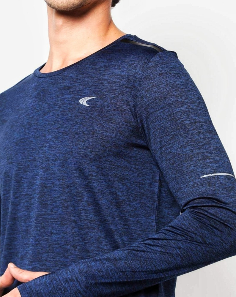 PERFORMAX Self Design Men Round Neck Dark Blue T Shirt Buy