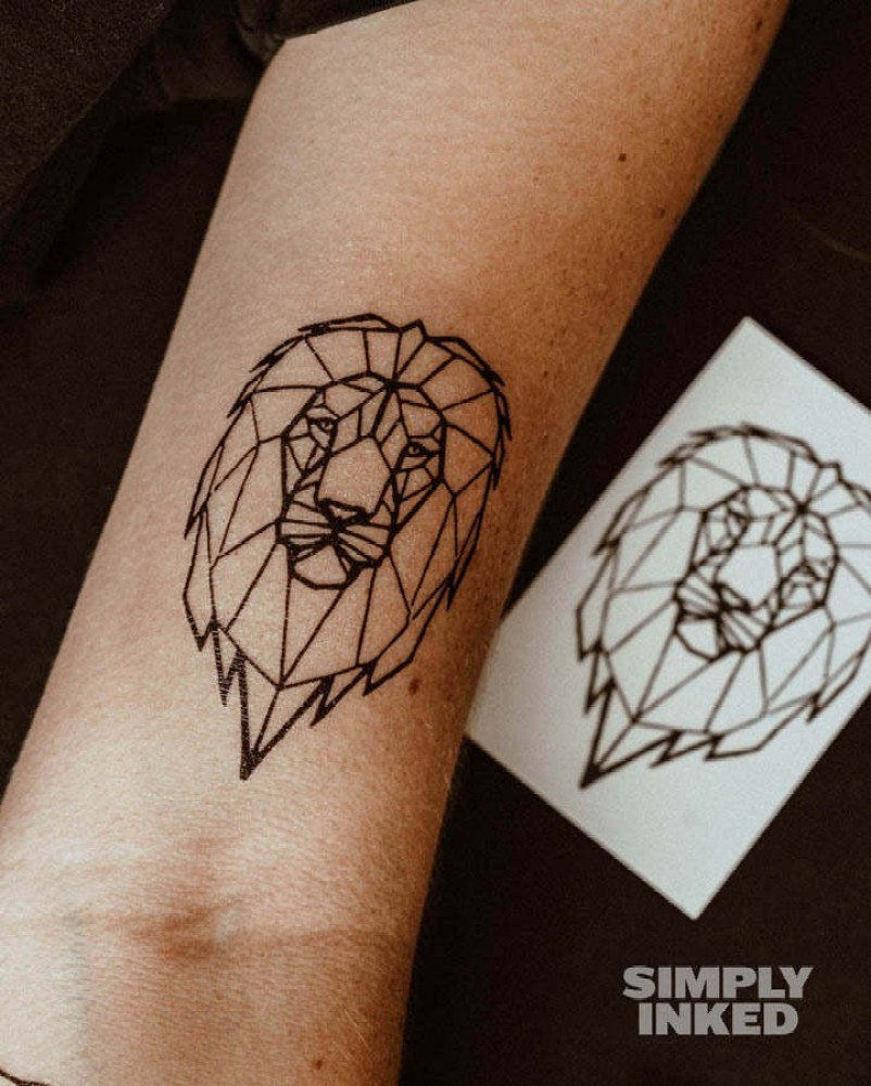 Geometric lion tattoo lion liontattoo geometrictattoo geometriclion  arlingtonheights spacecattattoo cat  Instagram