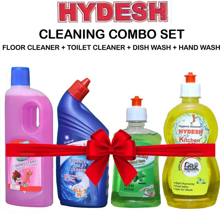 hydesh Cleaning Combo Set Floor Cleaner Toilet Cleaner Dish Wash