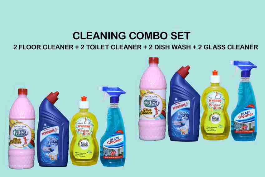 hydesh Cleaning Set 1 Phenyl, 1 Toilet Cleaner, 1 Bathroom Cleaner, 1  Fabric Whitener Lavender Liquid Toilet Cleaner Price in India - Buy hydesh  Cleaning Set 1 Phenyl, 1 Toilet Cleaner, 1