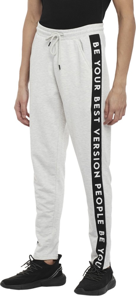 PEOPLE Printed Men White Track Pants - Buy PEOPLE Printed Men