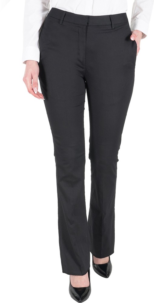 SeraWera Regular Fit Women Black Trousers - Buy SeraWera Regular Fit Women  Black Trousers Online at Best Prices in India
