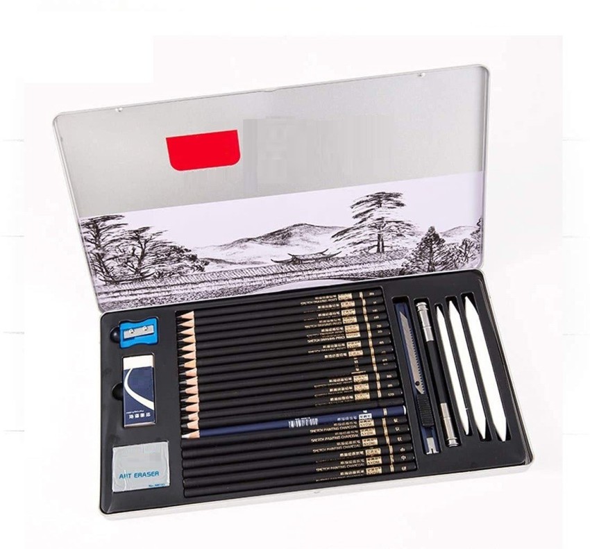 29pcs Drawing Sketch Set Charcoal Pencil Eraser Art Craft Painting